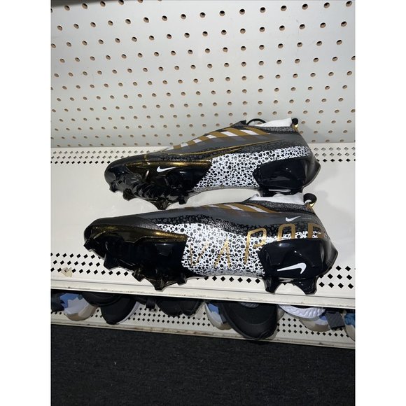 Nike Vapor Edge Elite 360 Black Metallic Gold Mens Football Cleats Size 16 main image 8